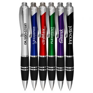 Silver Accent Grip Plastic Pens ABP783