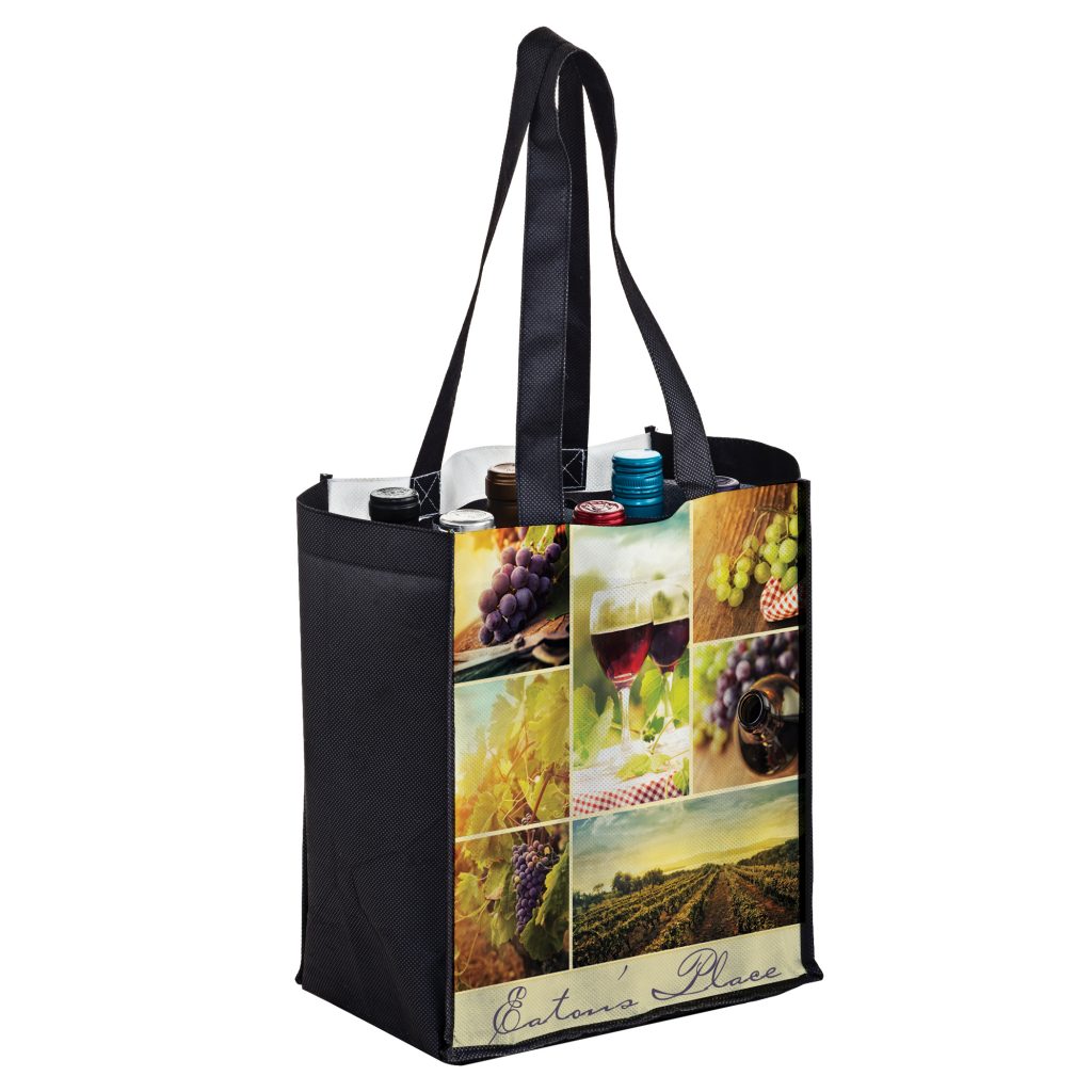 Wine Tote Bags Sublimated Dye Sublimation Reusable Tote Bags