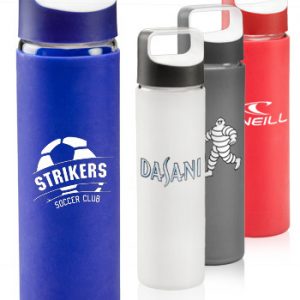 18 oz Glass Water Bottles with Silicone Sleeves APG231